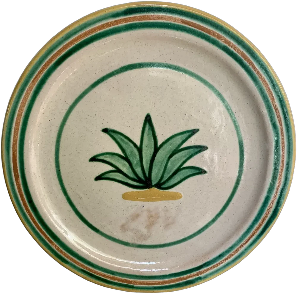 Plato Talavera Dibujo Maguey Uriarte Puebla Multicolor Maguey
