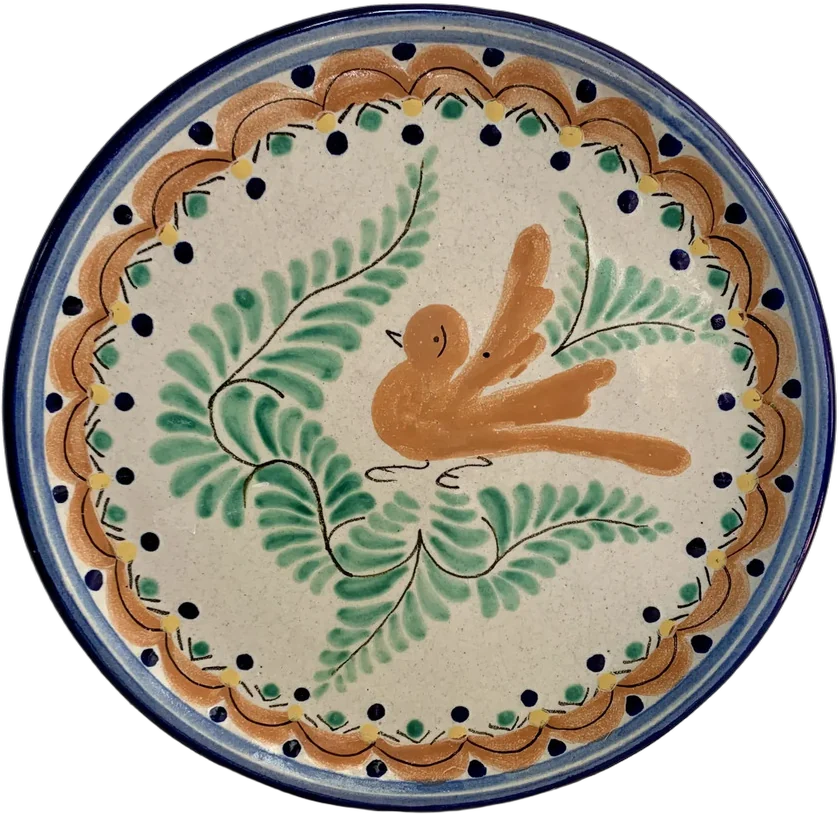 Plato Decorativo Talavera Poblana Pájaro Uriarte Pájaro