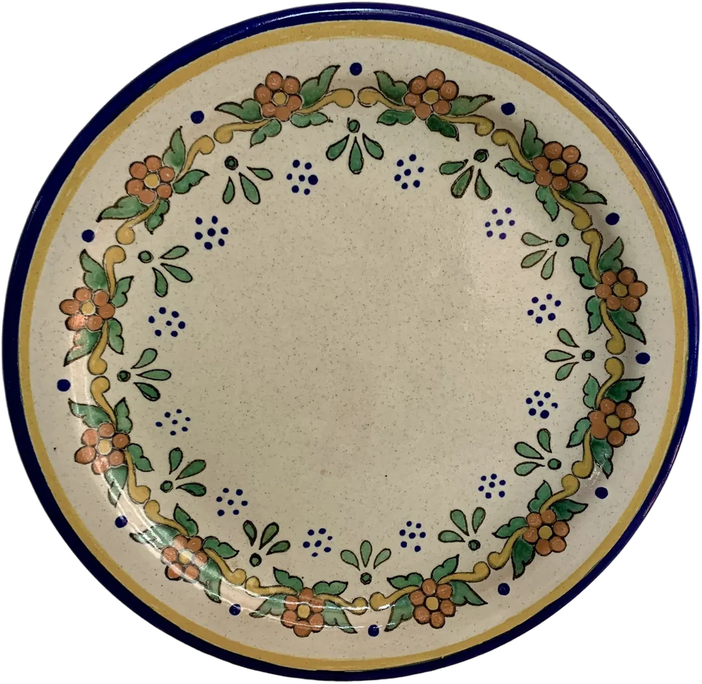 Platón Dulcero O Decorativo Talavera Uriarte Multicolor Flores Cenefa