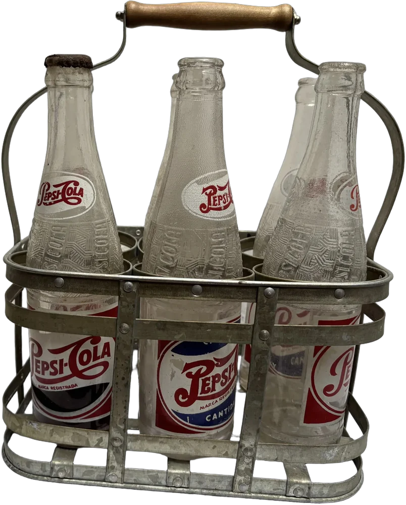 Antigua Canastilla Con Botellas Pepsi-cola Pepsi-cola
