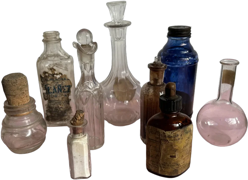 9 Frascos Botica Antigua Pequeños Y Medianos — imagen 1