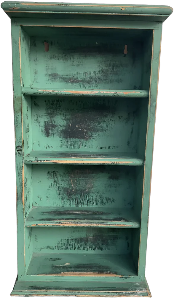 Vintage Organizador Cosas Madera Verde