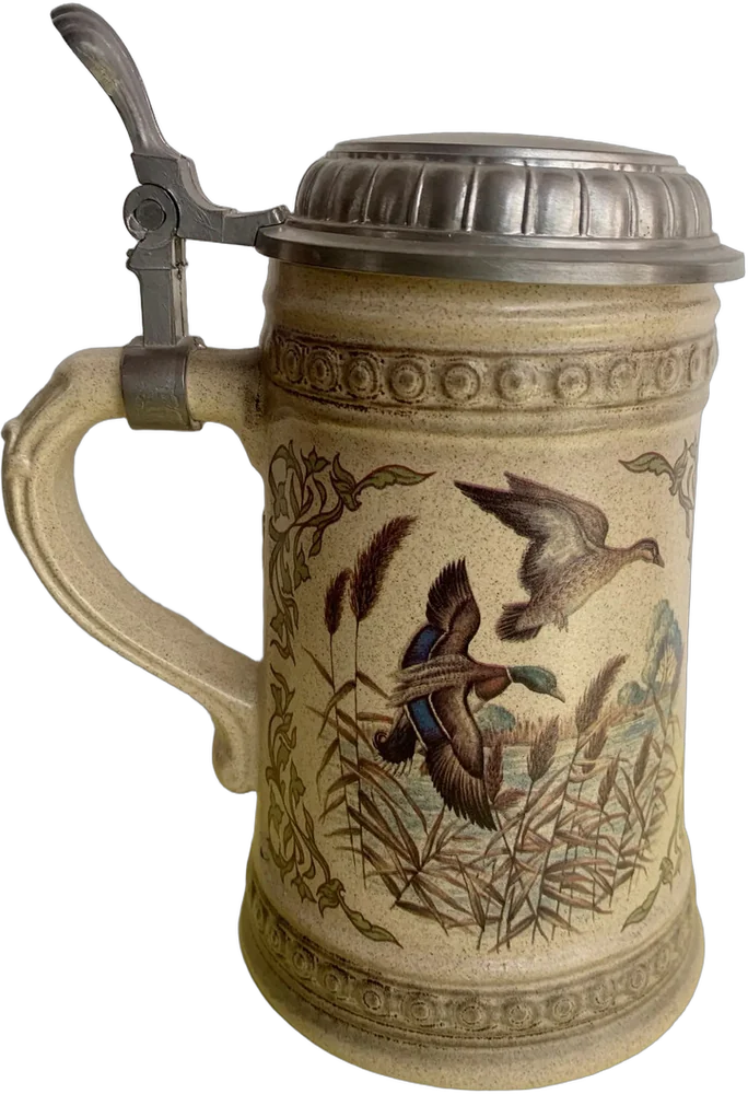 Vintage Tarro Cerveza Paris Y Faisán Germany