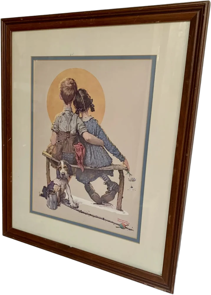 Vintage Litografía En Offset De Norman Rockwell Jovenes