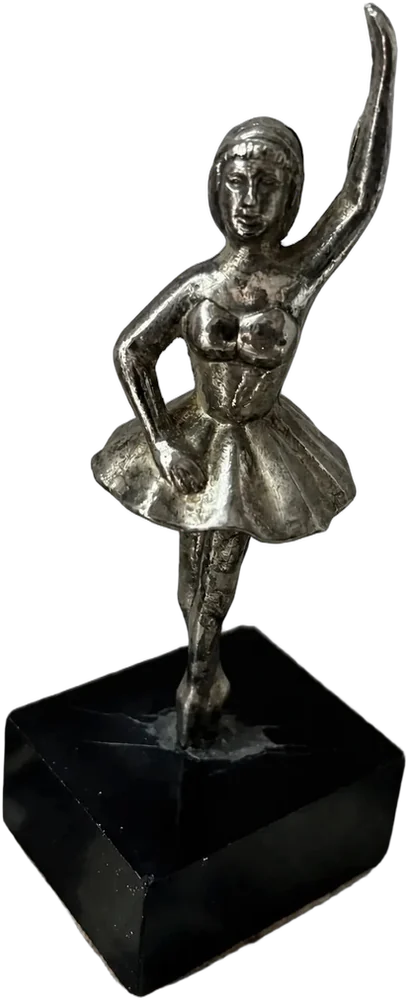 Escultura Vintage Figura Pequeña Bailarina 9 Cm Plateado
