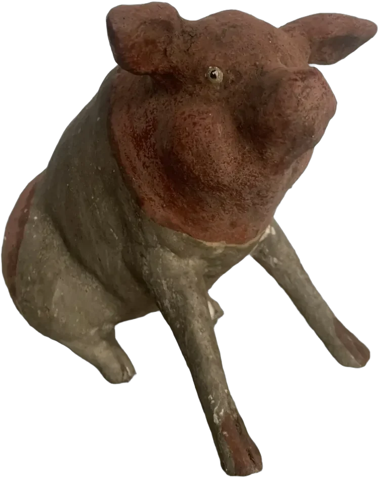 Antiguo Cerdito Barro Cerámica — imagen 1