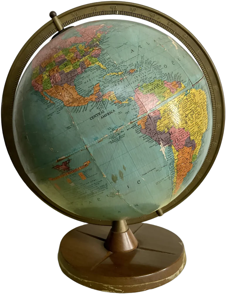 Vintage Globo Terráqueo Replogle 12 Azul Claro Marrón Claro