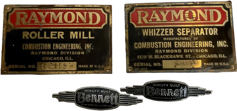 Antiguas Placas De Maquinaria Raymond Y Bennett — imagen 1