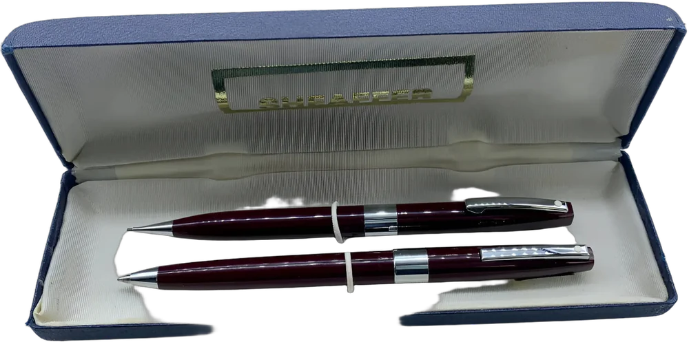 Vintage Juego Plumas Sheaffer Triumph 330 Bordó Negro