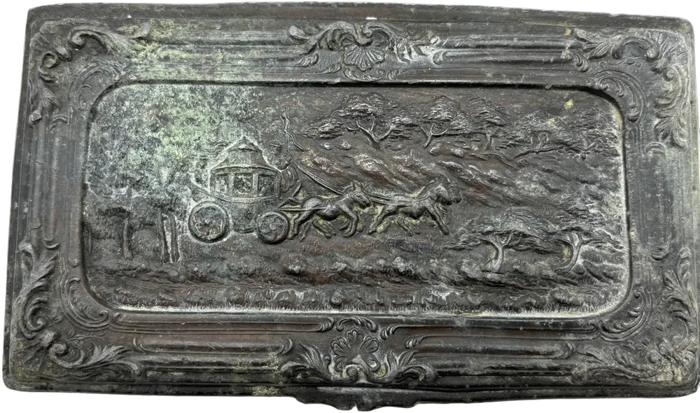 Antigua Placa De Bronce Carruaje Victoriana — imagen 1