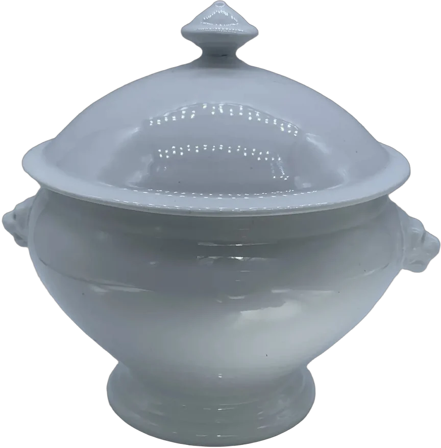 Vintage Sopera Porcelana Blanca Alemana