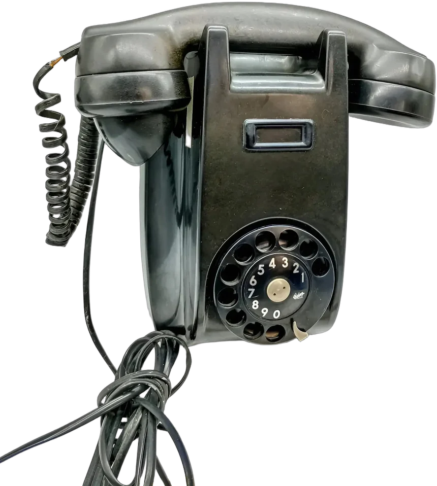 Antiguo Teléfono Vertical Baquelita Ericsson Negro