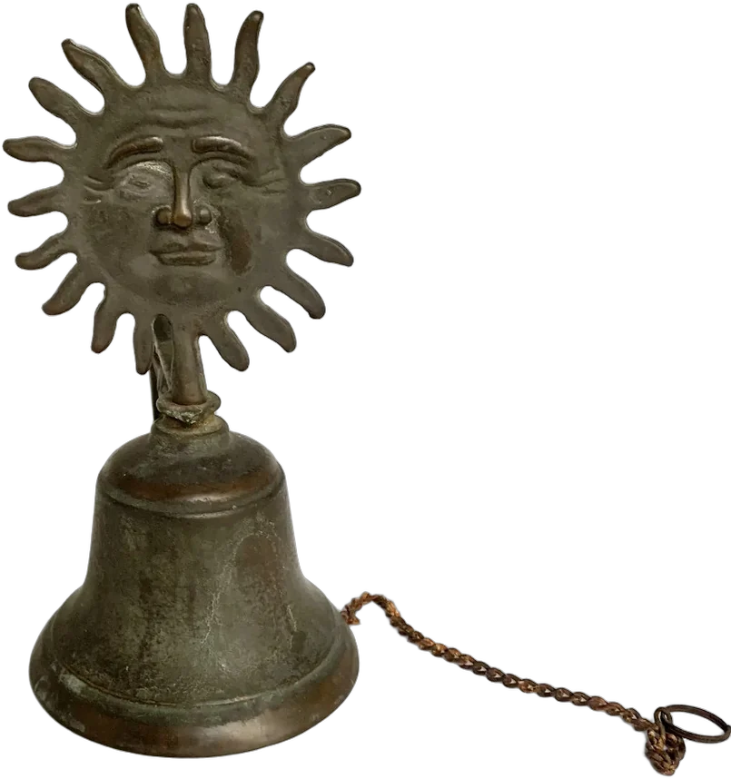 Vintage Campaña Sol Timbre Bronce