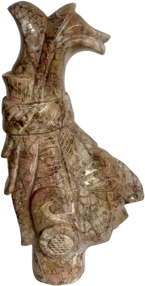 Arte Maya Reproducción En Mármol Rey Pakal Marrón Claro