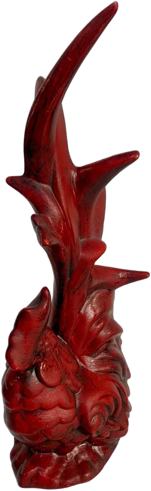 Vintage Figura Gallo Vintage Rojo Rojo