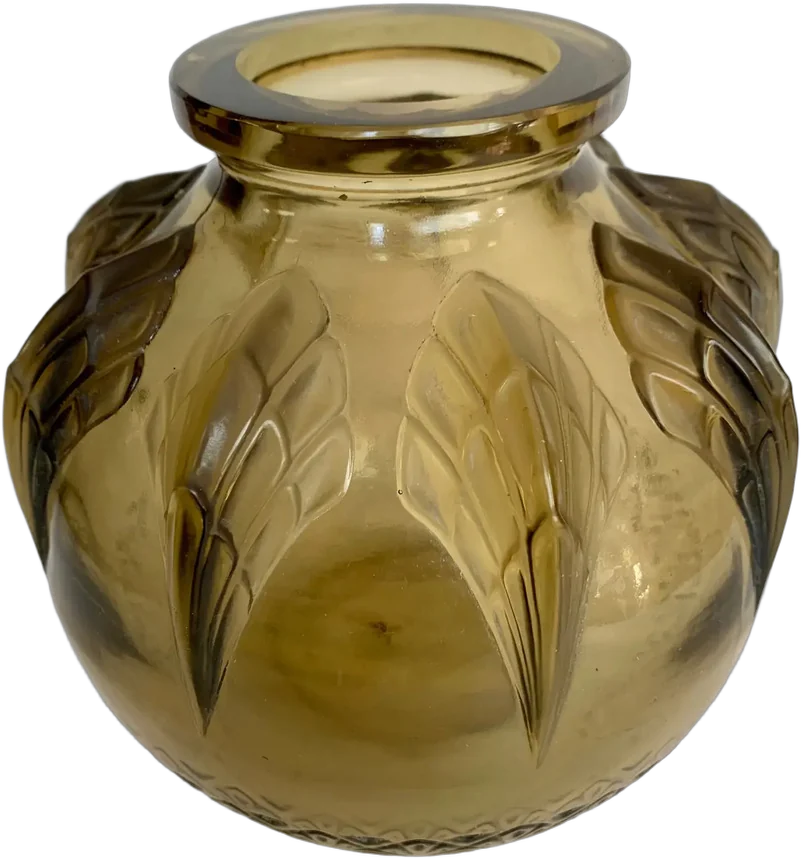 Vintage Jarrón Bola Verlys Francia Art Deco — imagen 1