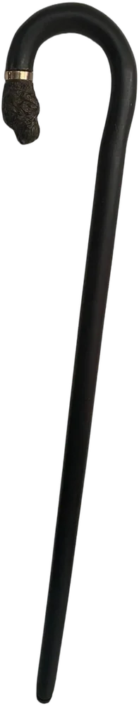Antiguo Bastón Empuñadura Tallada Colecc Marrón Oscuro — imagen 1