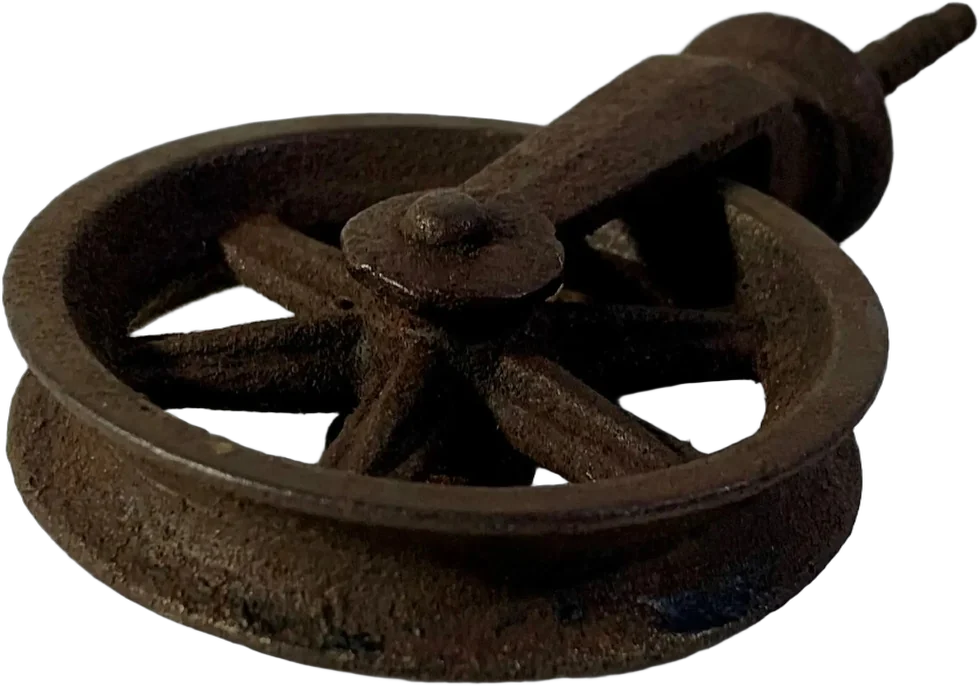 Antigua Polea De Tornillo Hierro — imagen 1