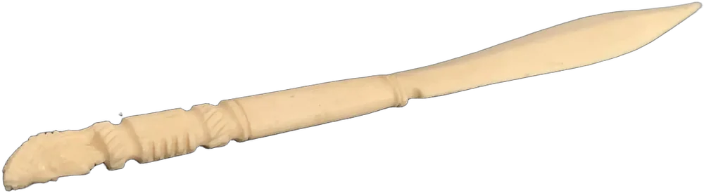 Antiguo Abrecartas Hueso Figura Cabeza Crema — imagen 1