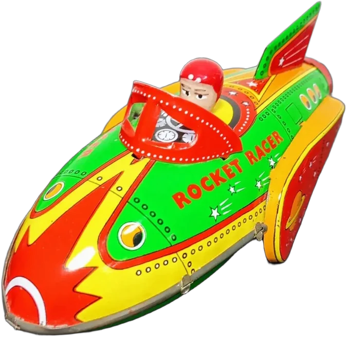 Juguete Retro Rocket Racer Lámina Litografiada (cohete)