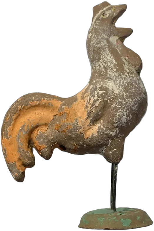 Antigua Figura De Gallo Barro — imagen 1