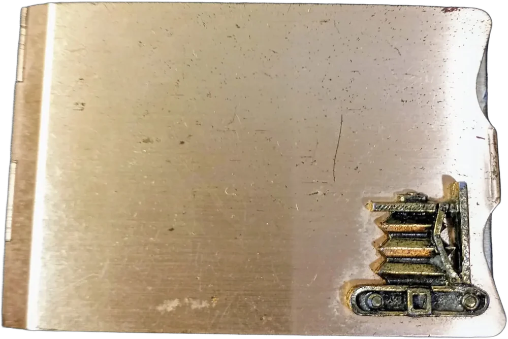 Antiguo Mini Álbum Fotografías Dorado Oscuro Cartera