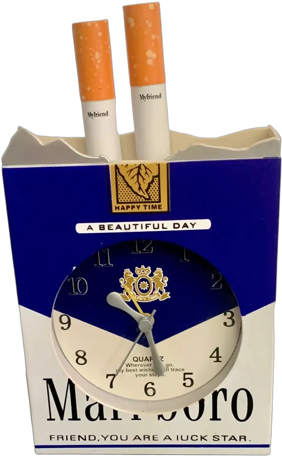 Reloj Decoración Vintage Promoción Marlboro Azul