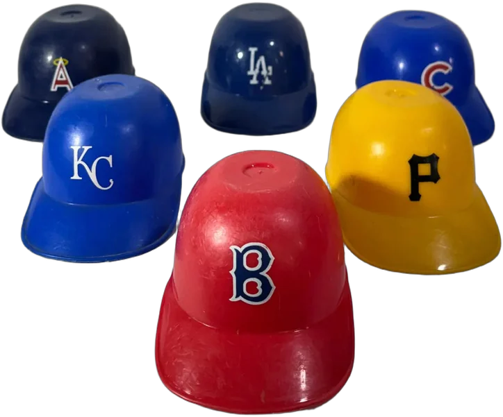 Vintage 6 Mini Gorras/cascos Mlb Boston, La, Chicago... Azul 0-1 M No