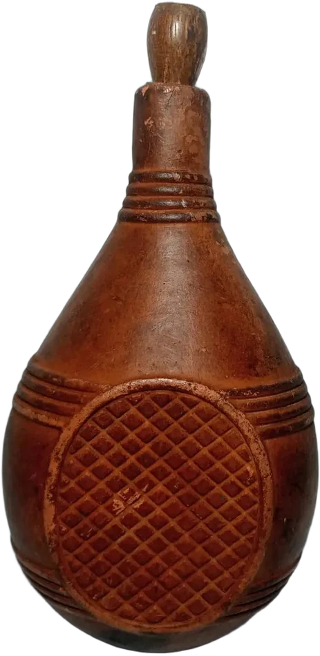 Botella Antigua De Caucho Decorada — imagen 1