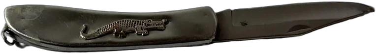 Vintage Navaja Cocodrilo Acero Inoxidable Plateado — imagen 1