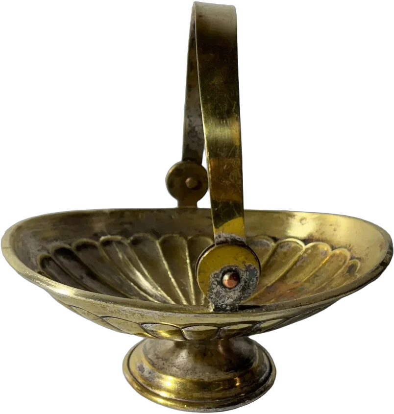 Antigua Canasta De Bronce Tipo Jabonera