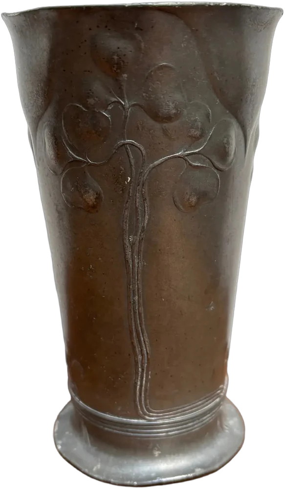 Antiguo Copa Pewter Art Nouveau 1890