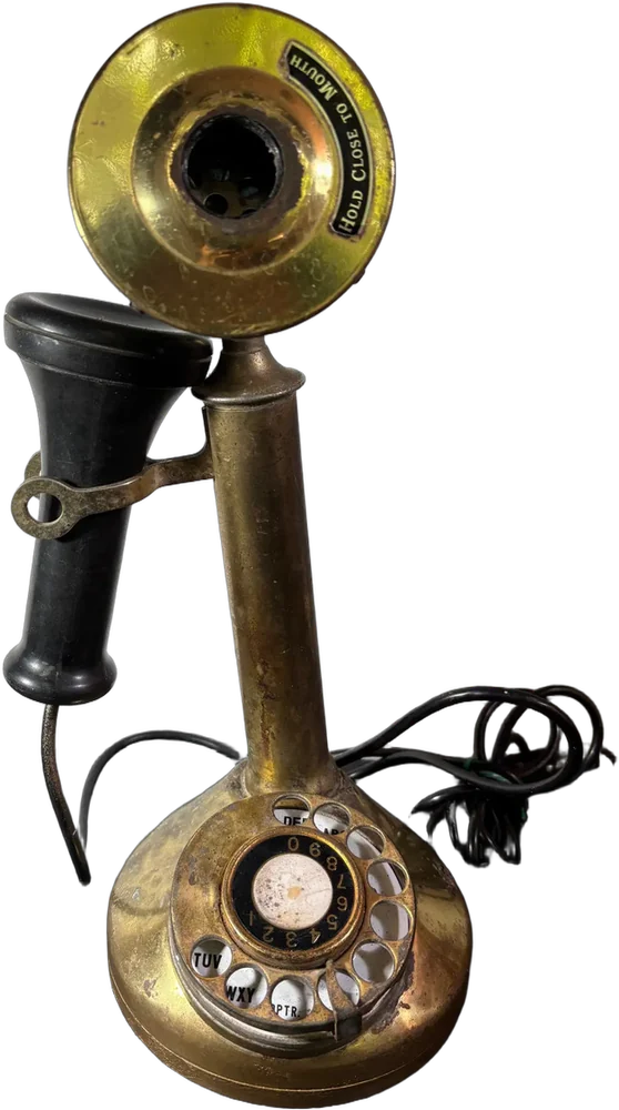 Antiguo Teléfono Auricular Solo Decorativo (sin Funcionar) Dorado Oscuro