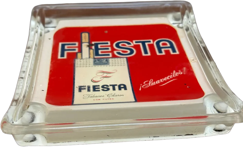 Vintage Cenicero Publicidad Fiesta Rojo Fiesta