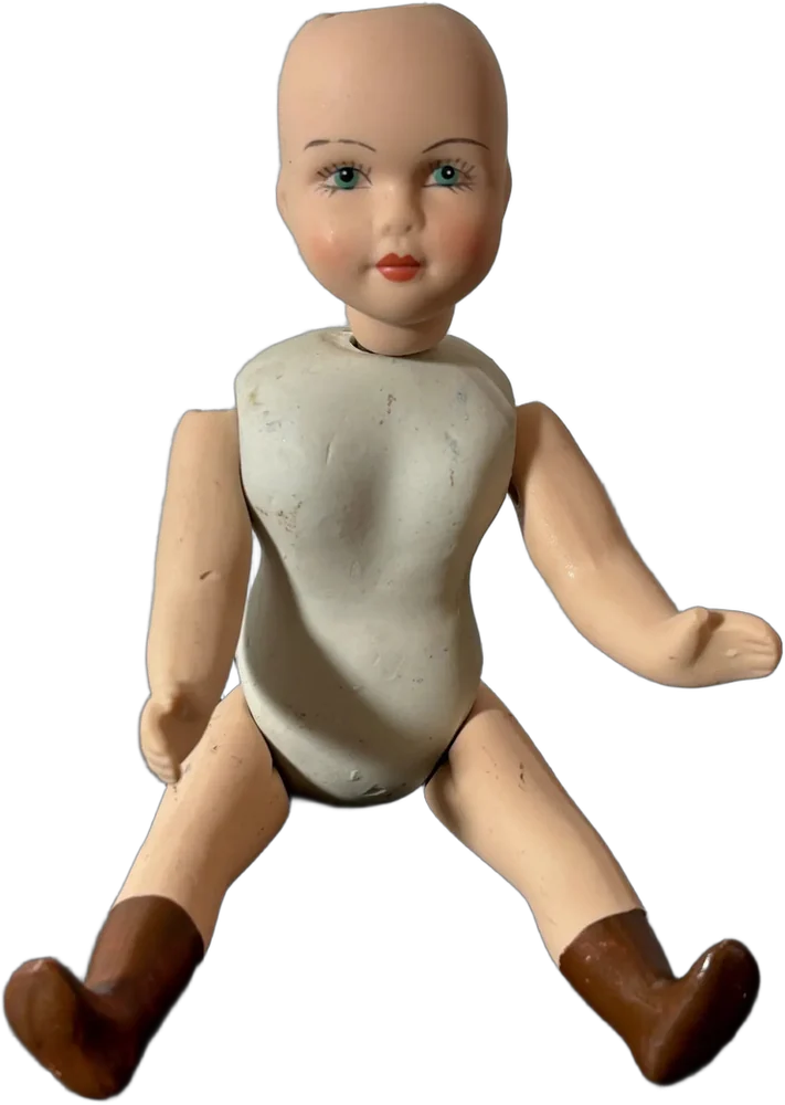 Muñeca Antigua De Porcelana Alemana Con Marca Y Numerada
