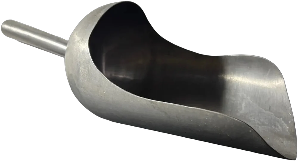 Antiguo Cucharon Para Granos Y Semillas Acero Tendajon Plateado