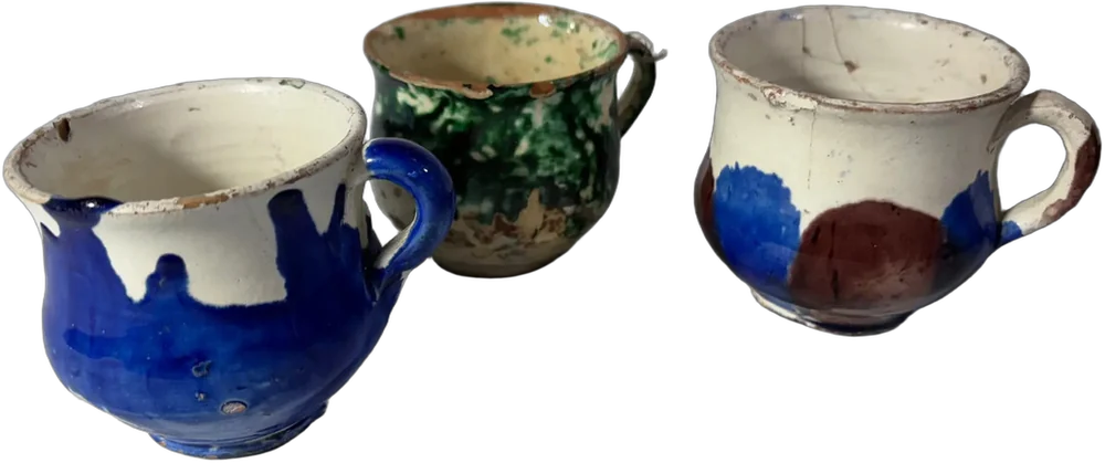 Antiguas Tazas Artesanales Cerámica Chorreada Oaxaca Ch Multicolor Chorreado