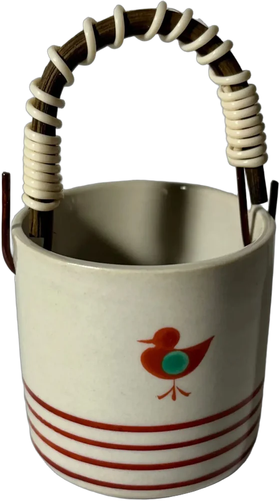 Antigua Taza Pequeña Con Asa Porcelana Japonesa