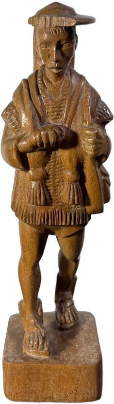Antigua Figura Indígena Chiapas Tallada A Mano