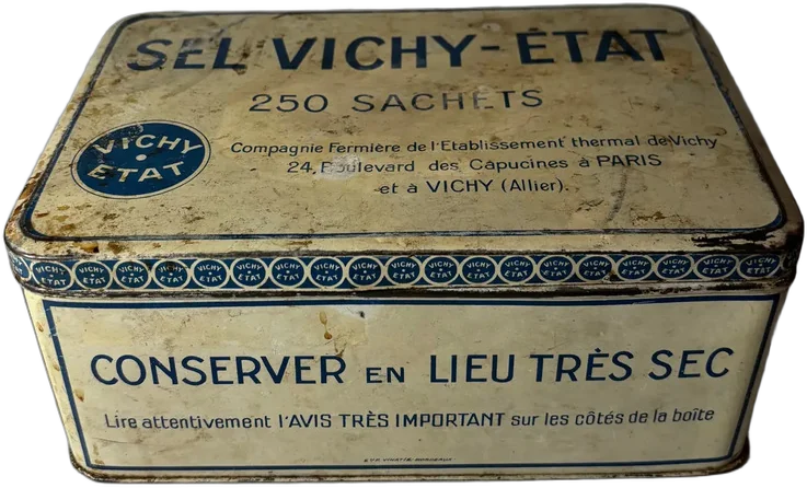 Antigua Caja Metálica Sel Vichy État