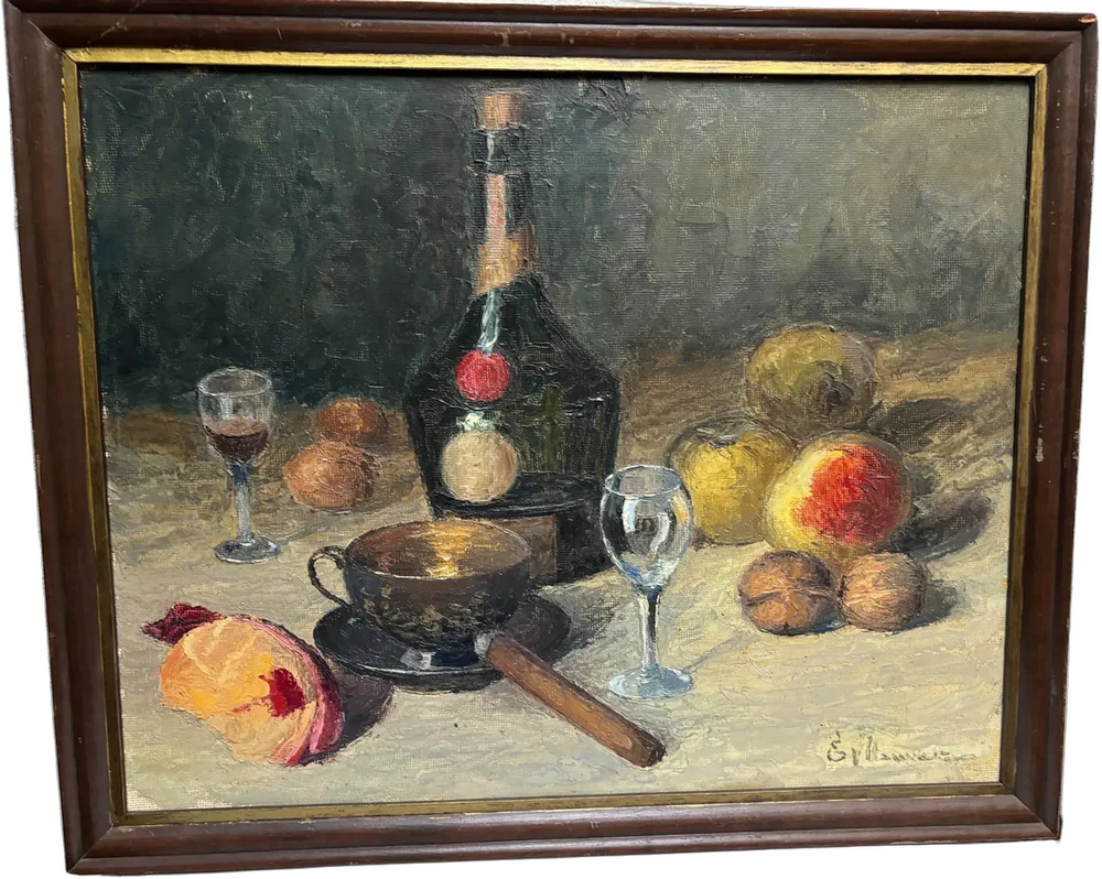 Pintura Al Óleo Bodegón Decoración Vintage