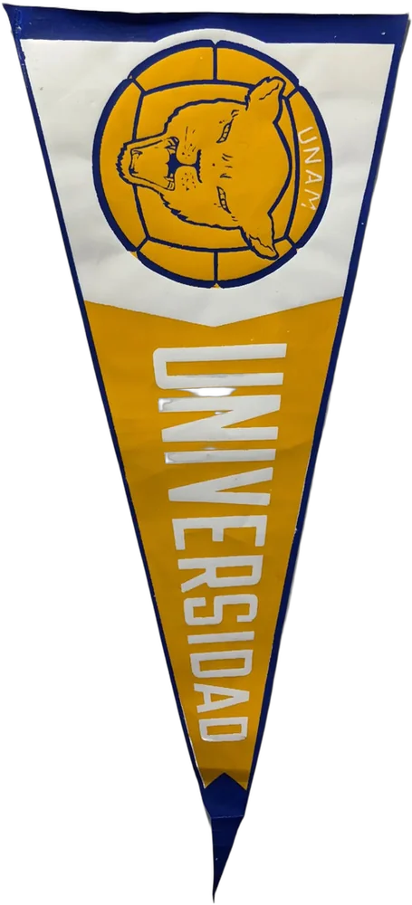Vintage Banderín Futbol Pumas Amarillo Pumas