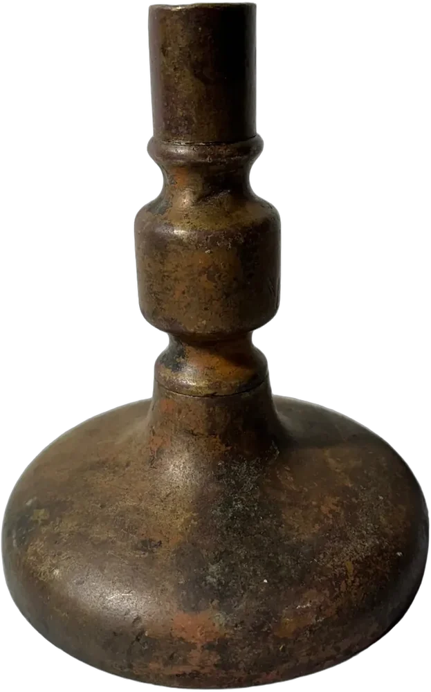 Porta Vela Antiguo Alto 15x12 Cm Cobre Grueso Cobrizo