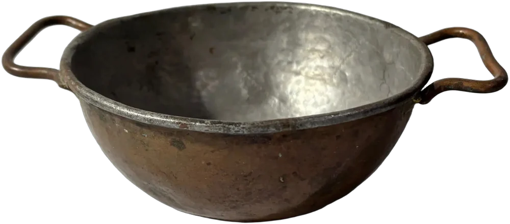 Caso Antiguo De Cobre Pequeño Hecho A Mano
