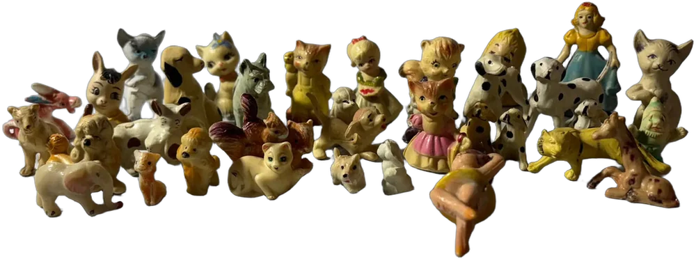 Mini Figuras Vintage Animales Y Muñecos De Cerámica — imagen 1