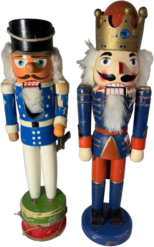 Antiguos Soldaditos De Madera Tipo Cascanueces Multicolor