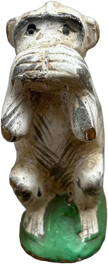 Antigua Figura Mono Madera Tallado Juguete Antiguo