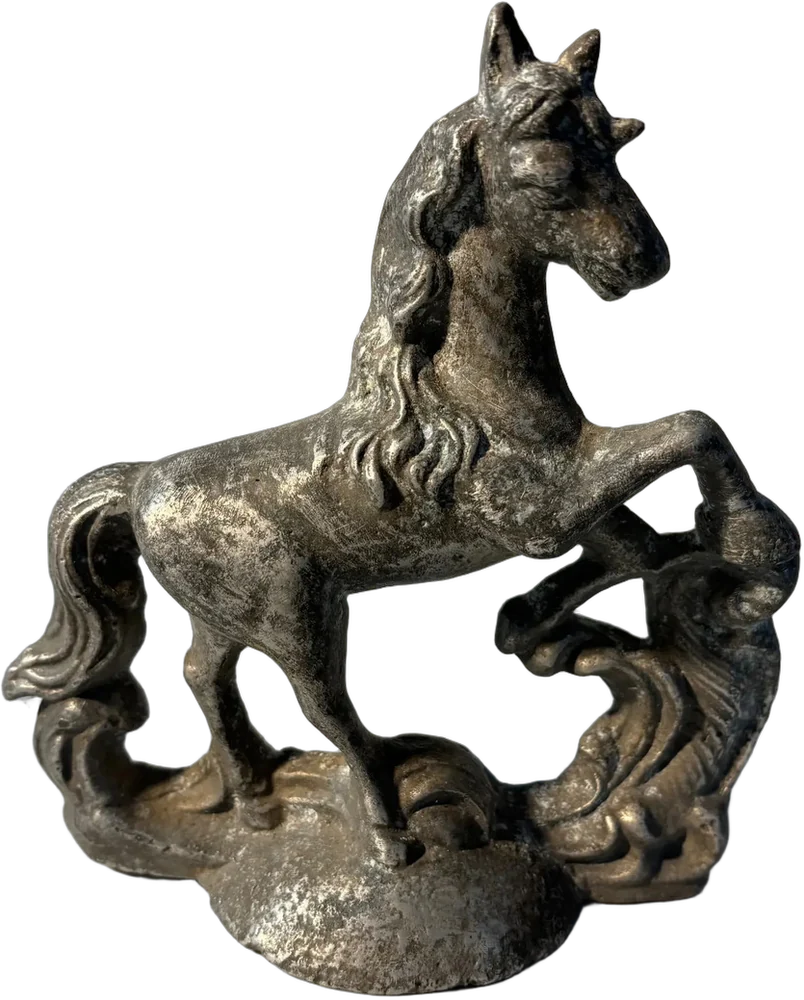 Antigua Figura De Caballo Metal Decoración Vintage