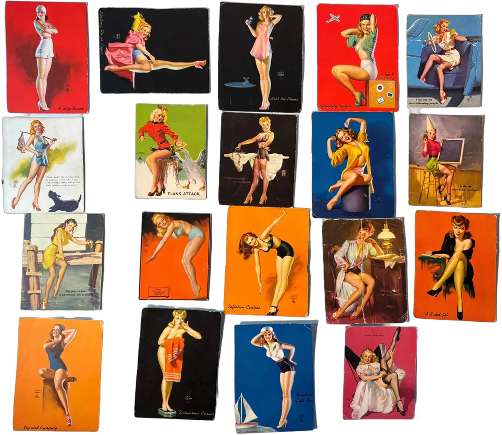 Tarjetas Coleccionables Ilustradas Estilo Pin-up