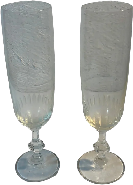 Par De Copas Flauta Vintage Para Vino Blanco 17cm Transparente